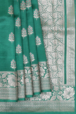 Image of Jade Green Silk Saree