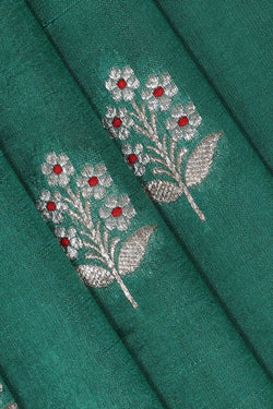 Image of Jade Green Silk Saree