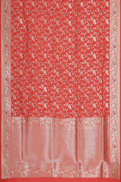 Image of Banarasi Silk Peach Saree
