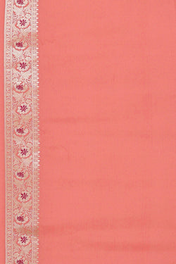 Image of Banarasi Silk Peach Saree