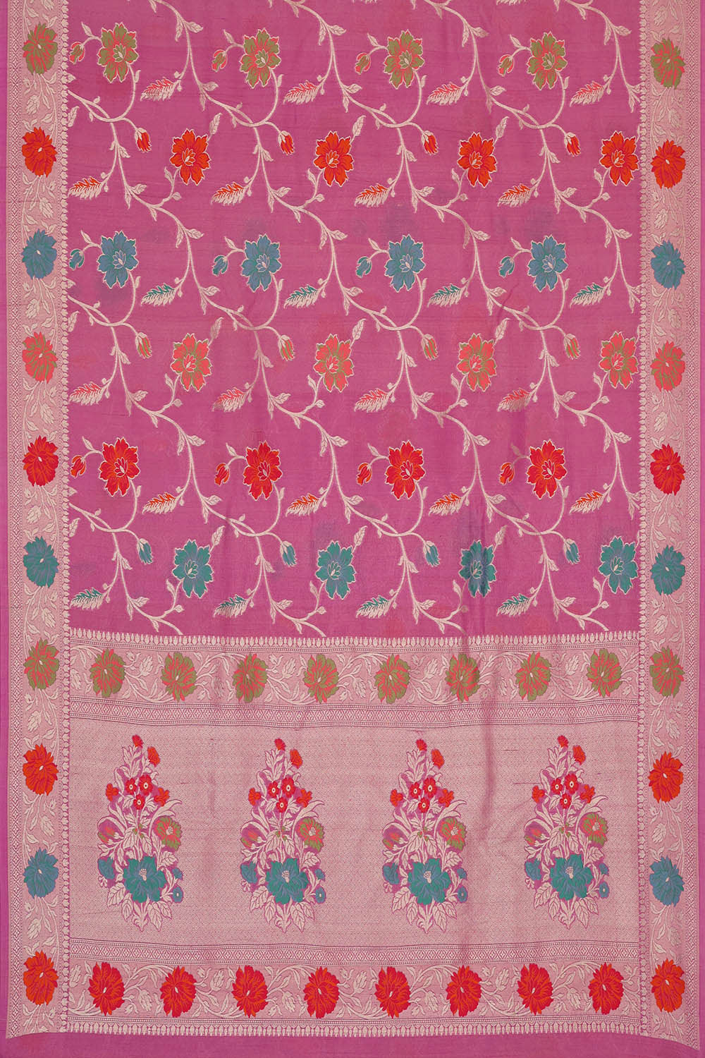 Image of Tussar Georgette Rose Pink Saree