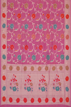 Image of Tussar Georgette Rose Pink Saree