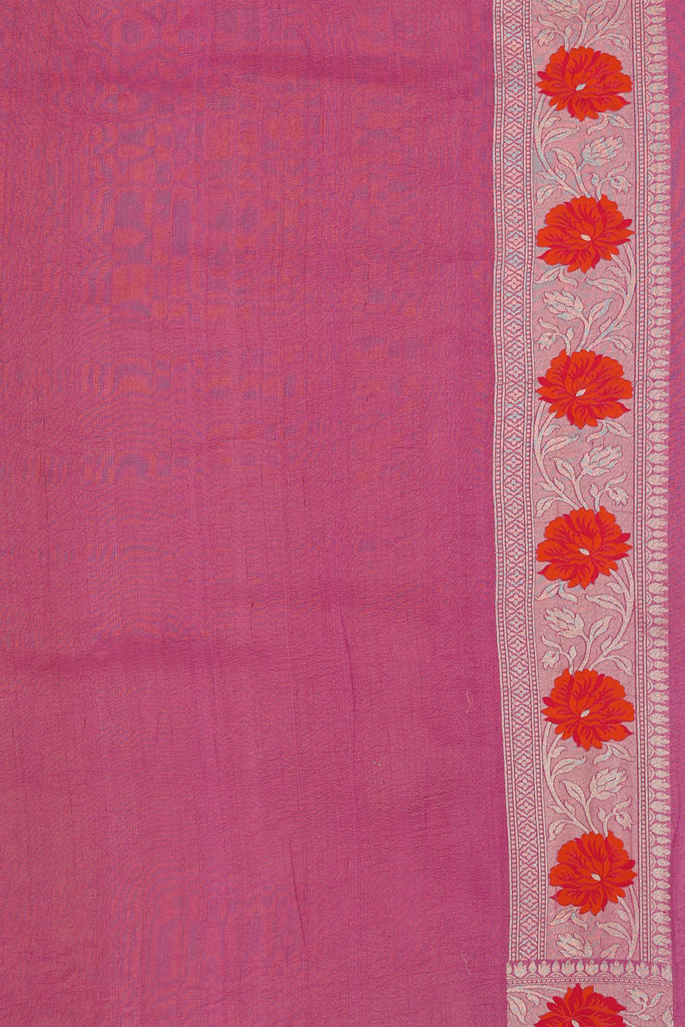 Tussar Georgette Rose Pink Saree