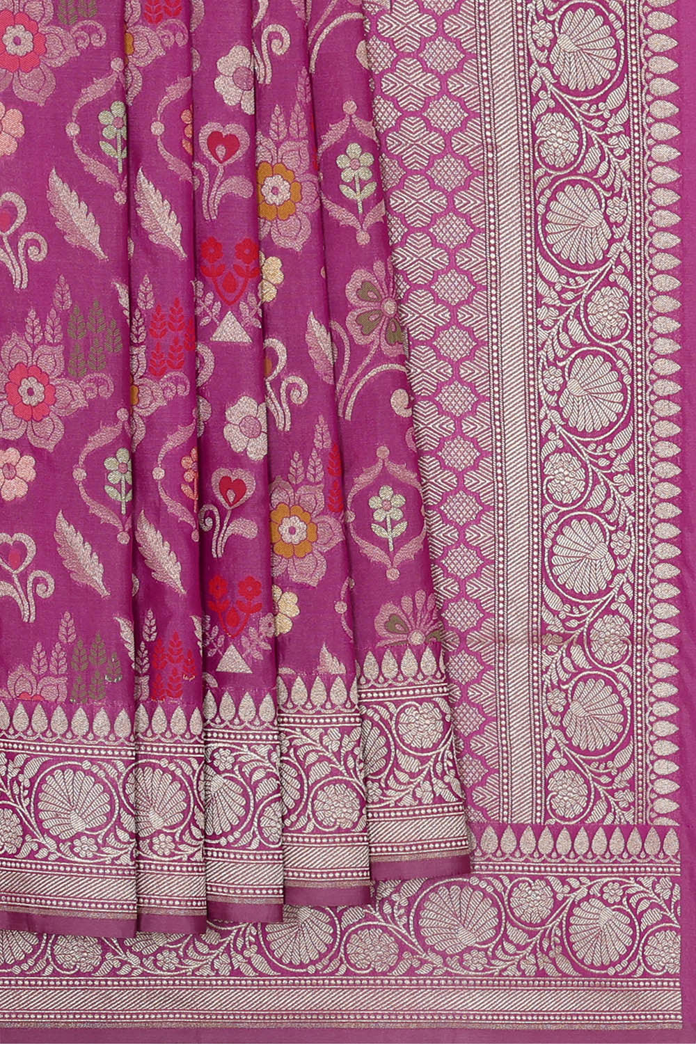 Image of Banarasi Silk Dark Lavender Saree