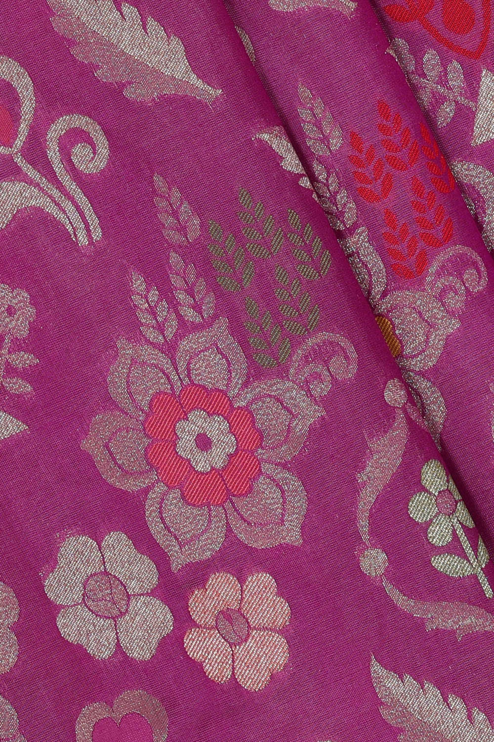 Image of Banarasi Silk Dark Lavender Saree