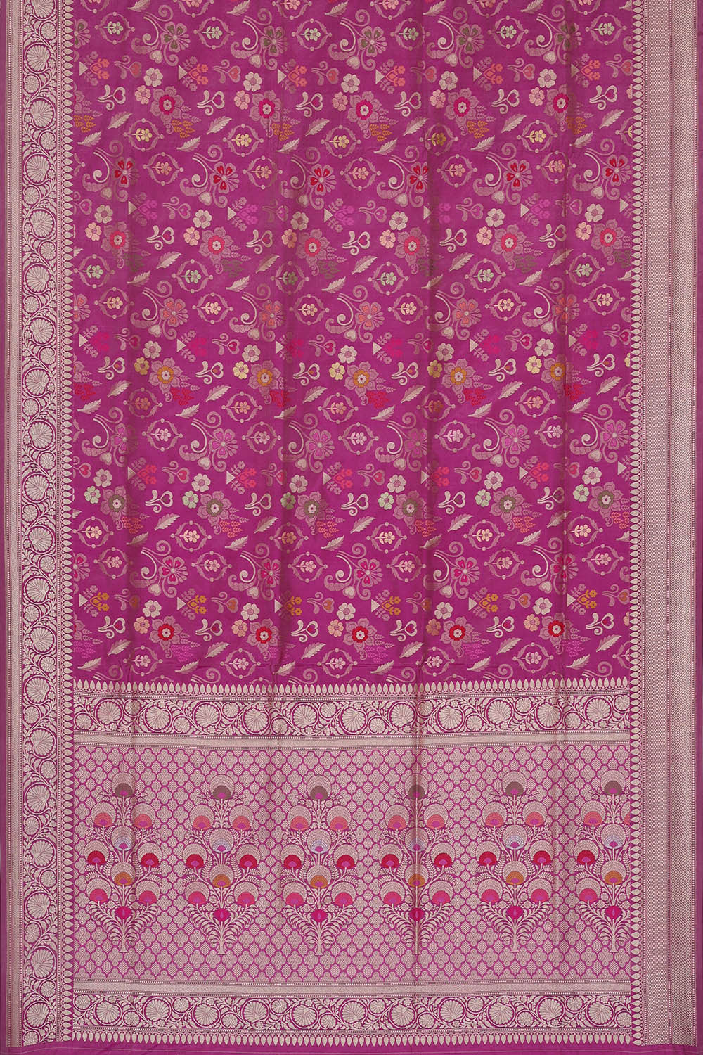 Image of Banarasi Silk Dark Lavender Saree