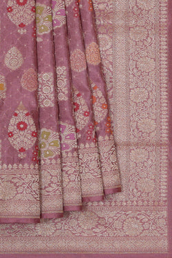 Image of Banarasi Silk Onion Pink Saree