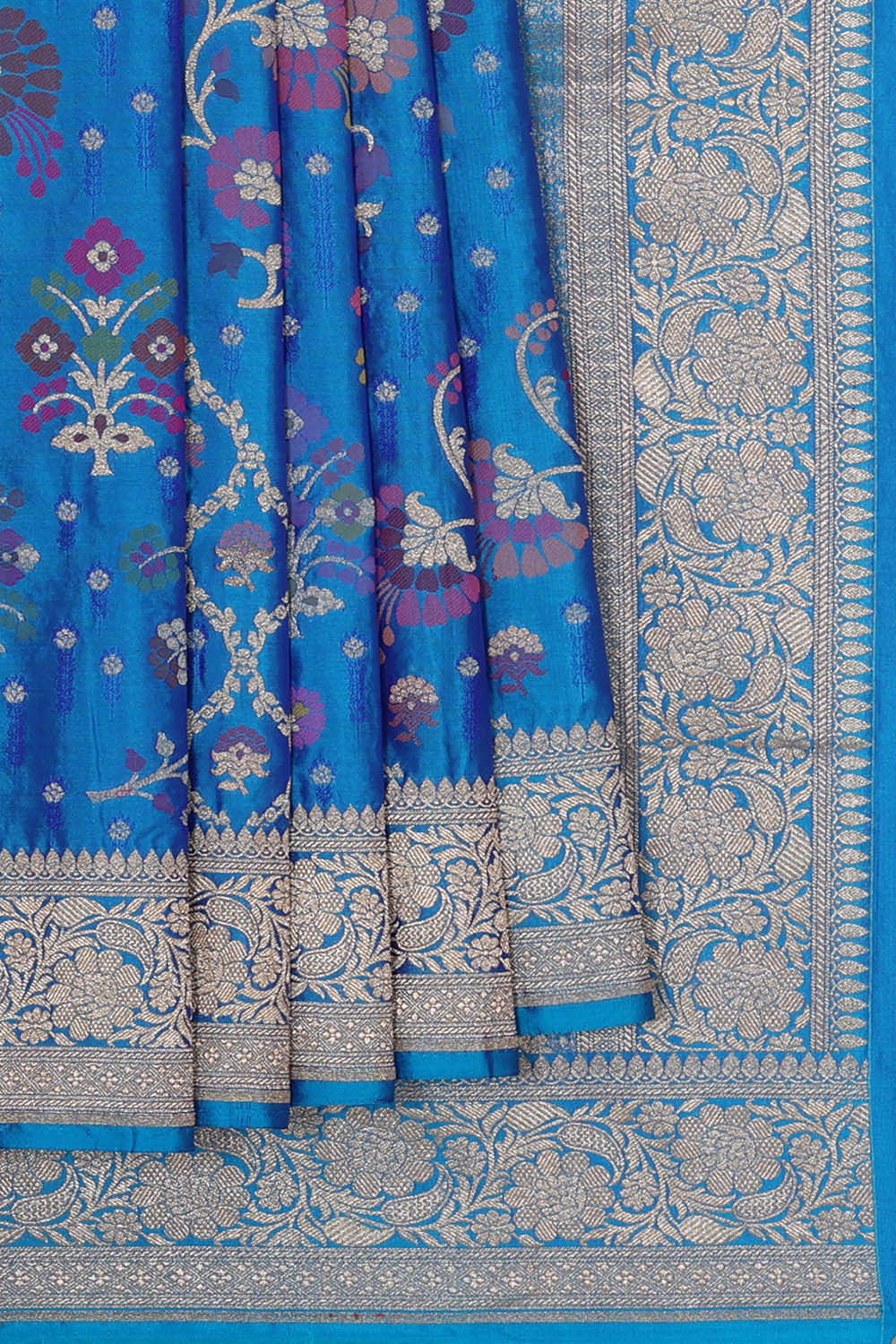Image of Banarasi Silk Ocean Blue Saree