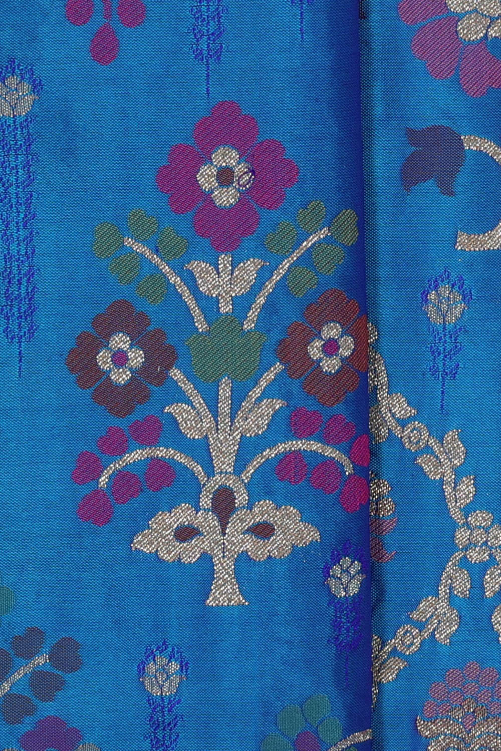 Image of Banarasi Silk Ocean Blue Saree