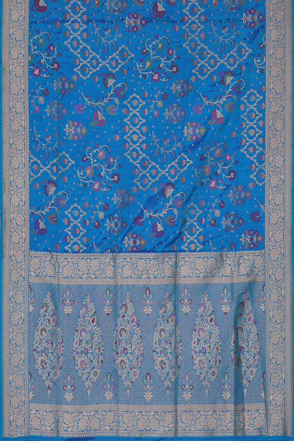 Image of Banarasi Silk Ocean Blue Saree