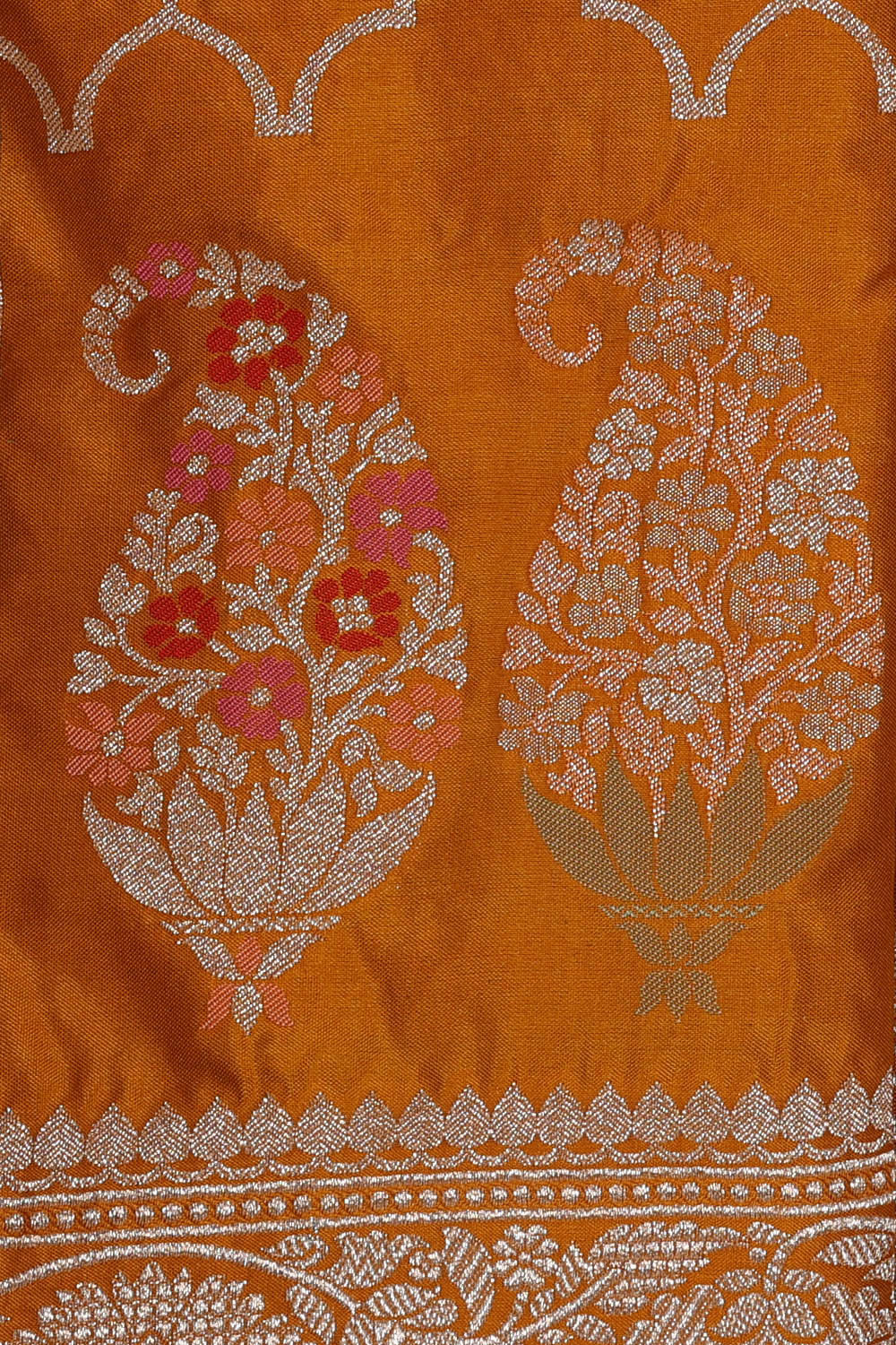 Image of Banarasi Silk Mustard Brown Saree