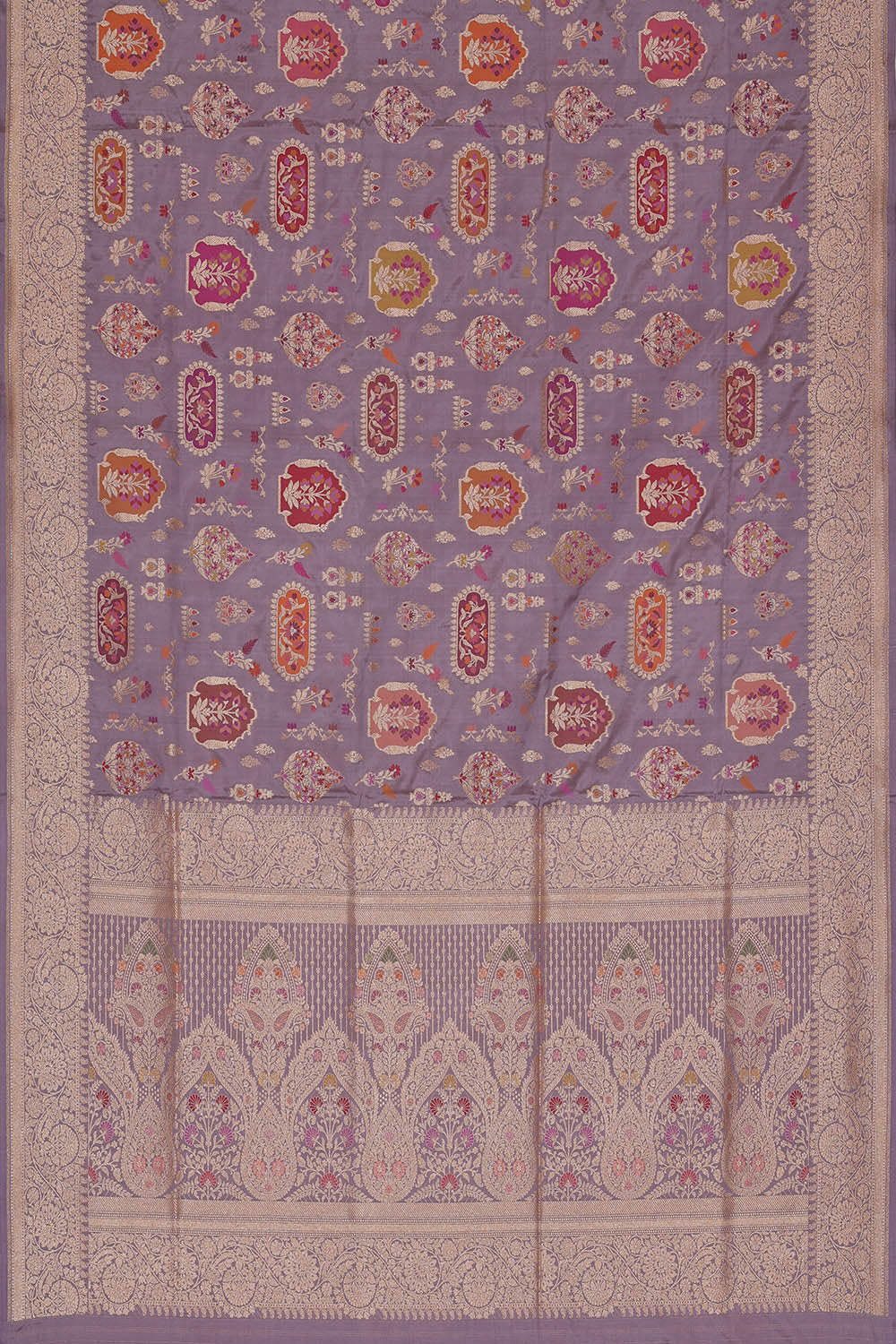 Image of Banarasi Silk Greyish Lavender Saree