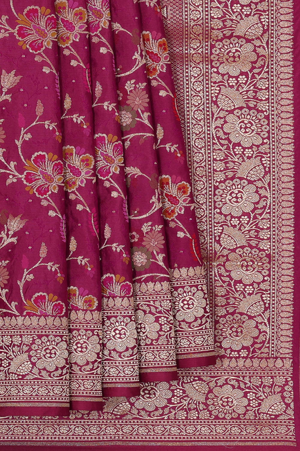 Image of Banarasi Silk Magenta Saree