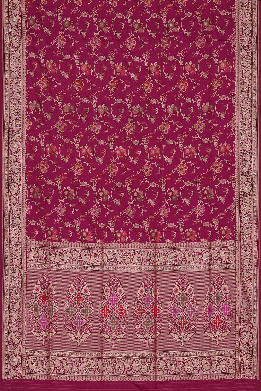 Image of Banarasi Silk Magenta Saree