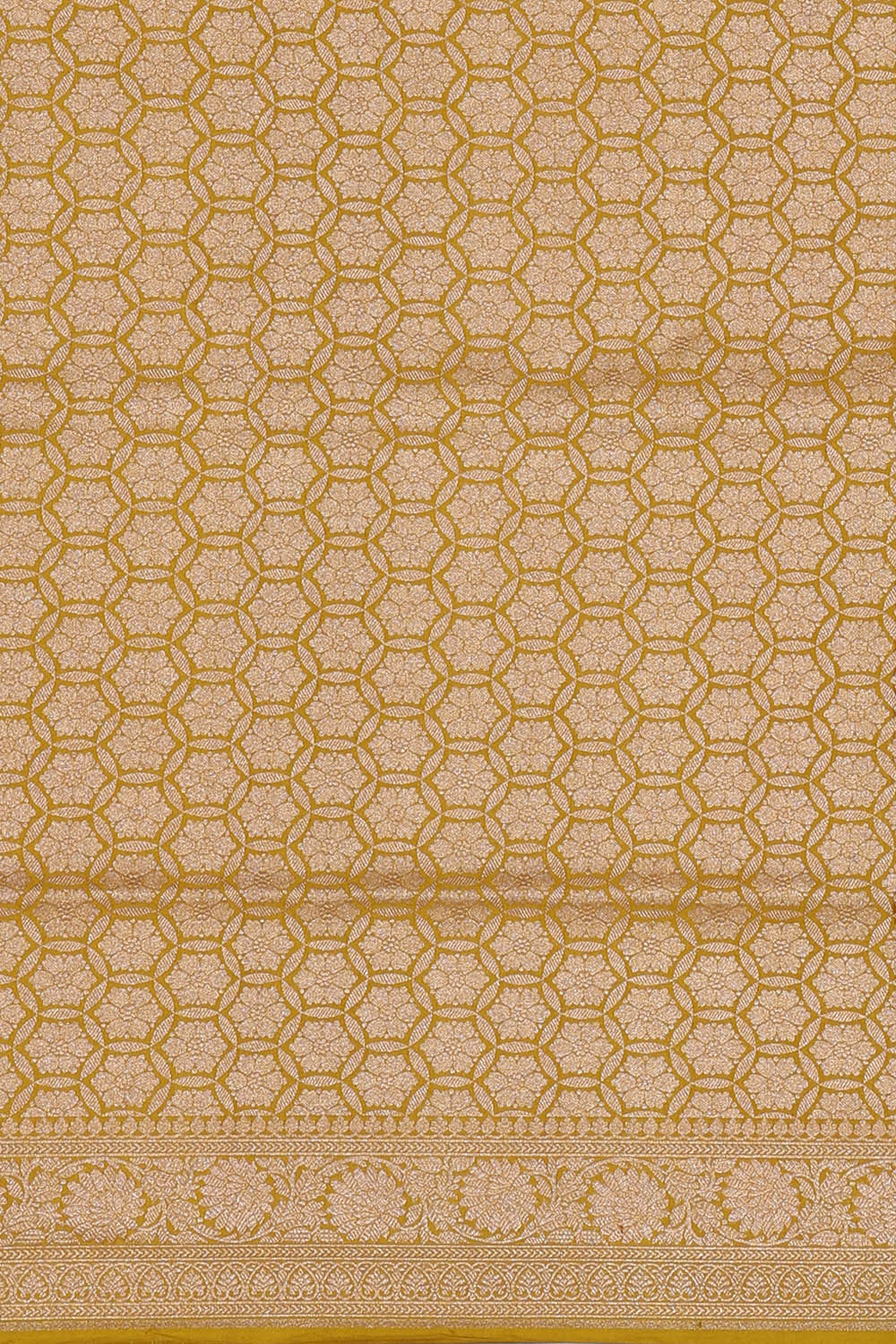 Image of Banarasi Silk Mustard Yellow Saree