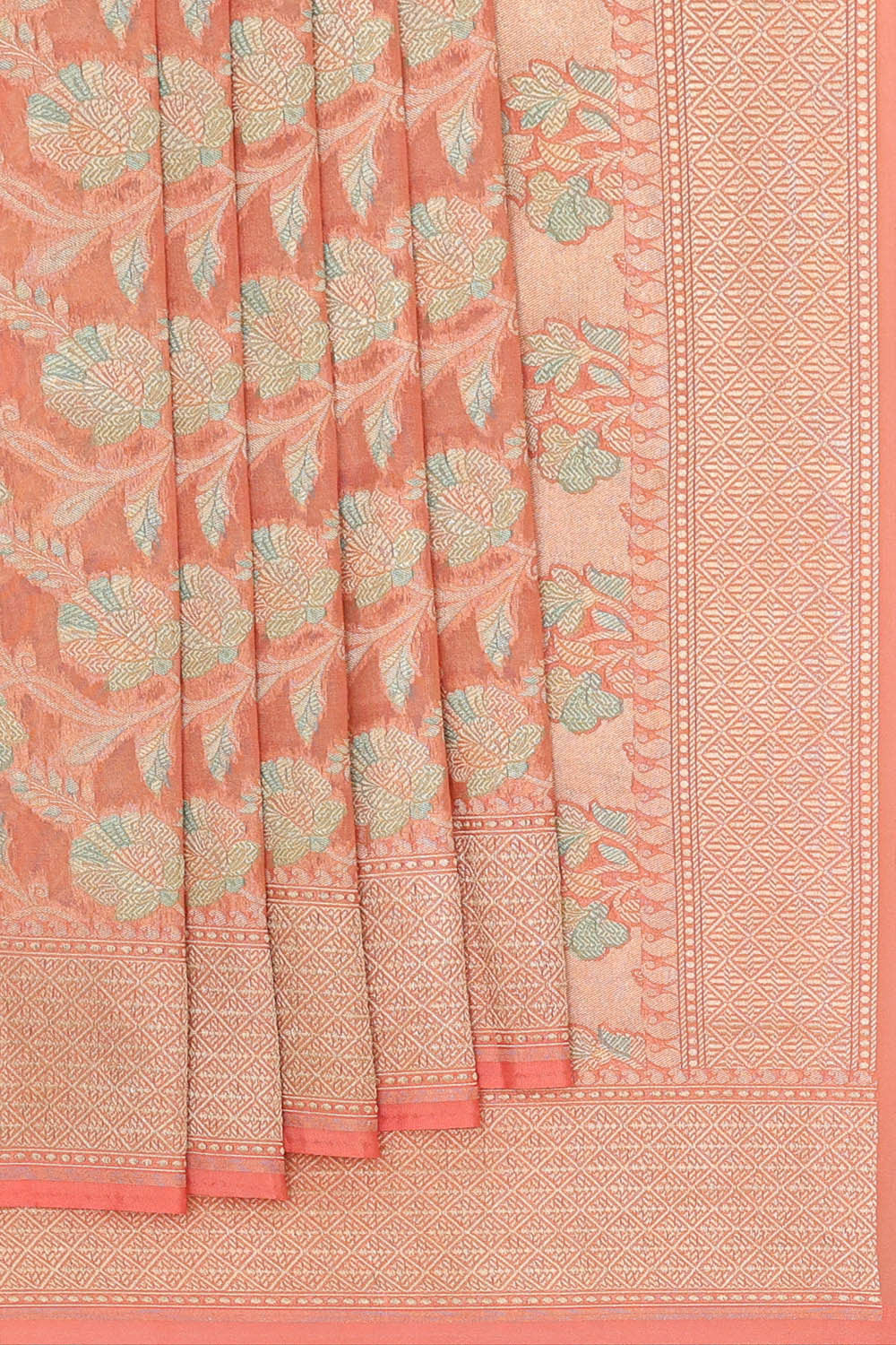 Banarasi Georgette Peach Saree