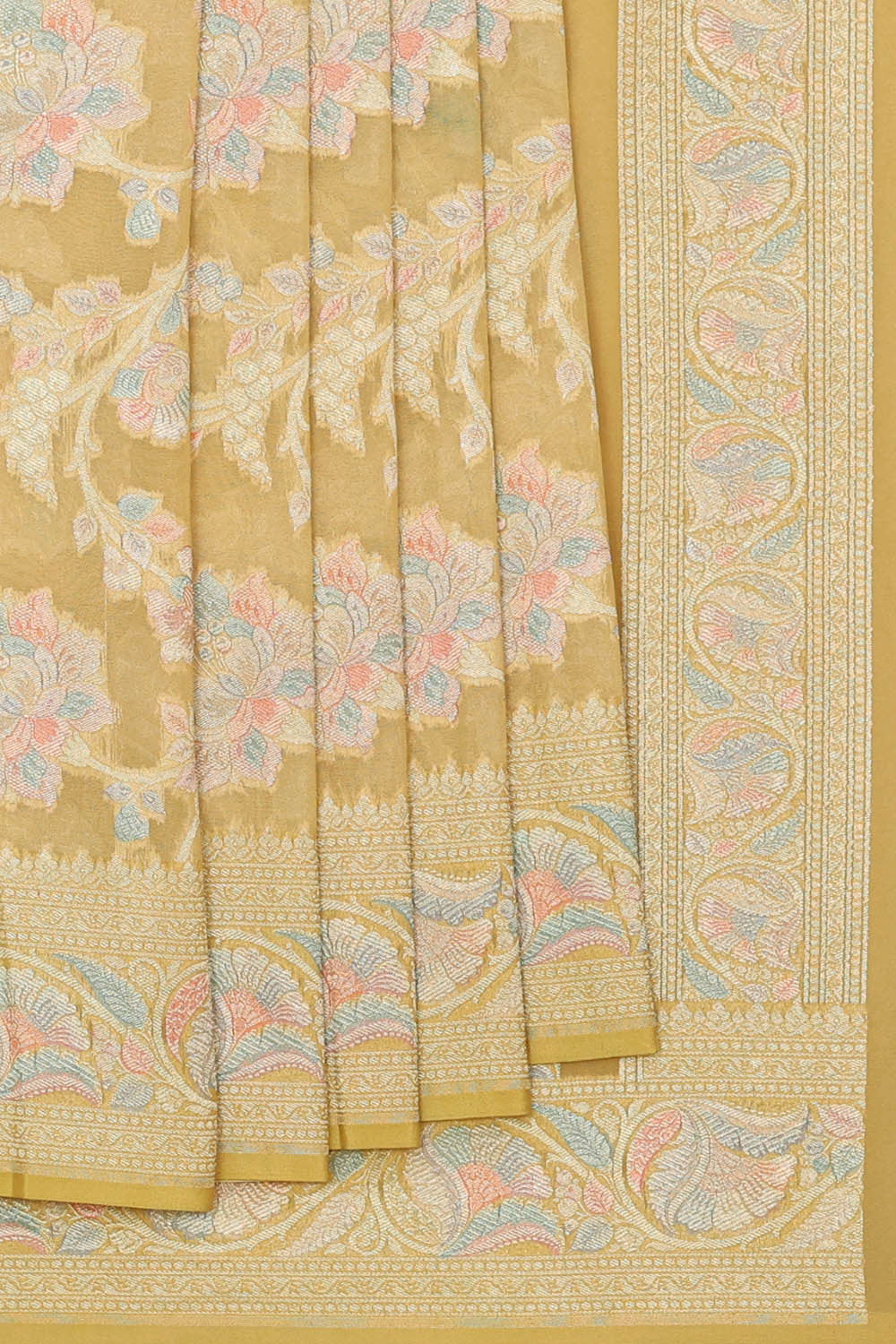 Banarasi Georgette Dull Yellow Saree