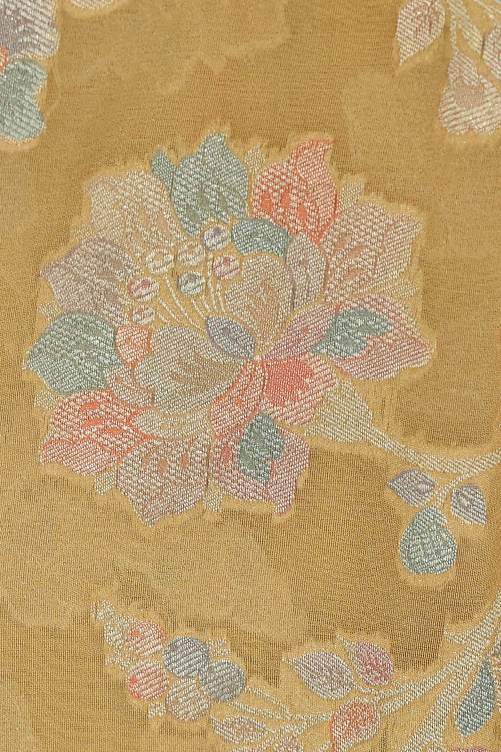 Image of Banarasi Georgette Dull Yellow Saree