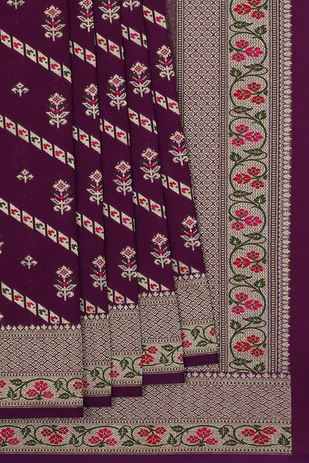 Image of Banarasi Silk Purple Saree