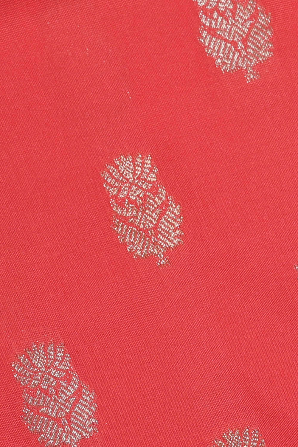 Image of Semi Banarasi Silk Dark Peach Saree