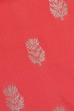 Image of Semi Banarasi Silk Dark Peach Saree