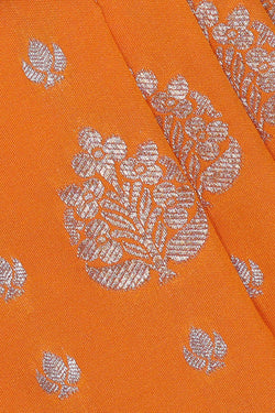 Image of Semi Banarasi Silk Mustard Orange Saree
