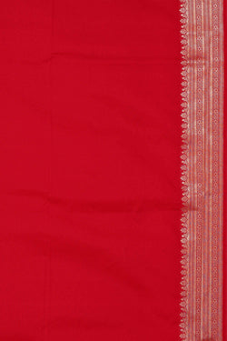 Image of Semi Banarasi Silk Mustard Orange Saree