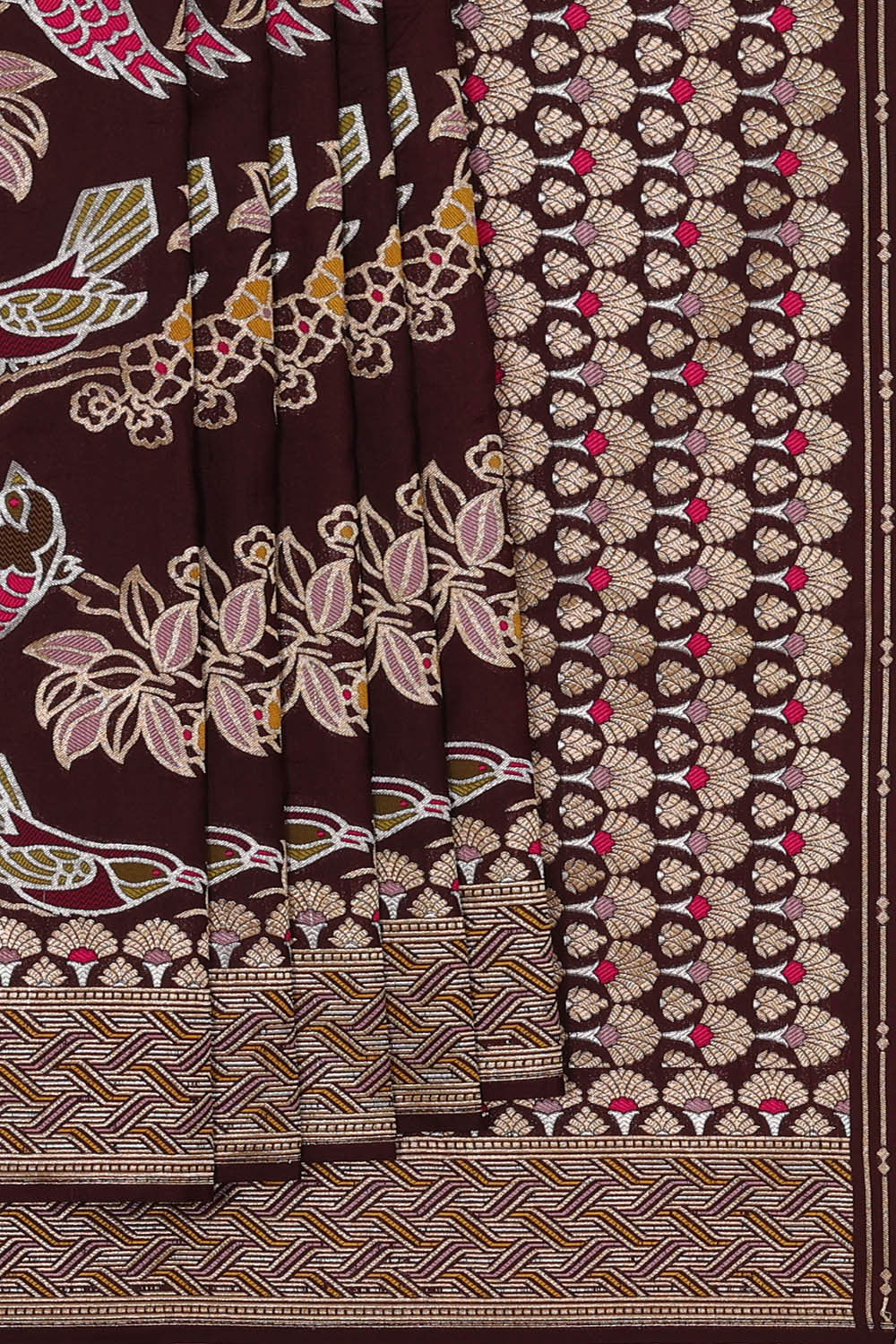 Image of Banarasi Silk Maroon Saree