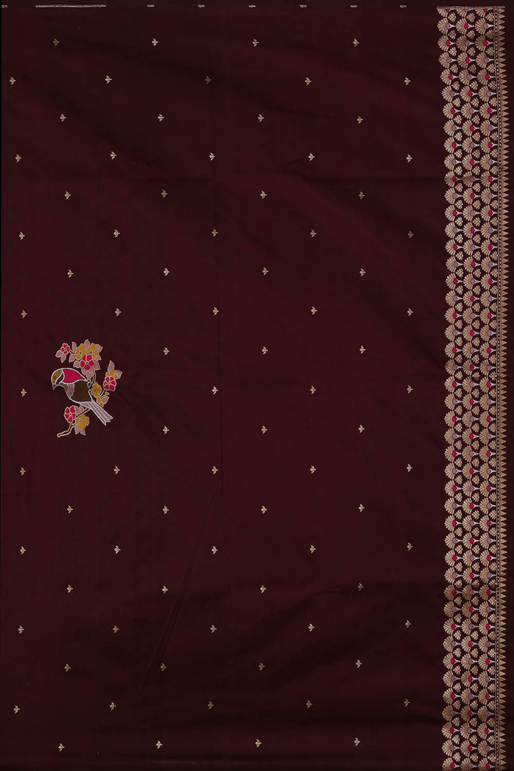 Image of Banarasi Silk Maroon Saree