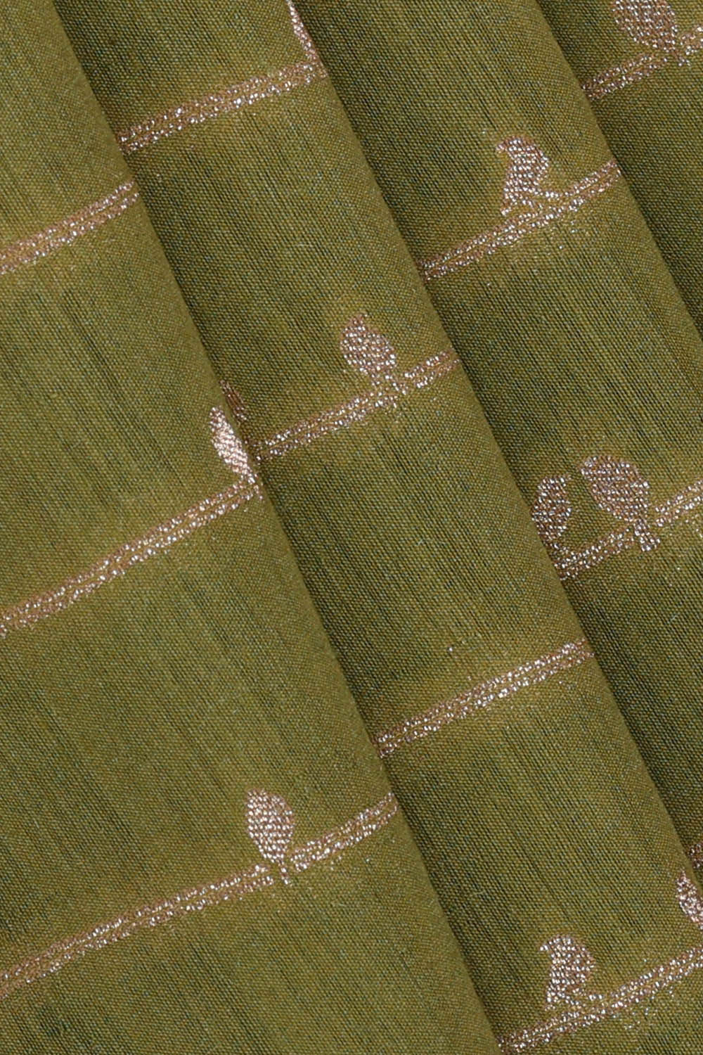 Image of Mehndi Green Silk Saree