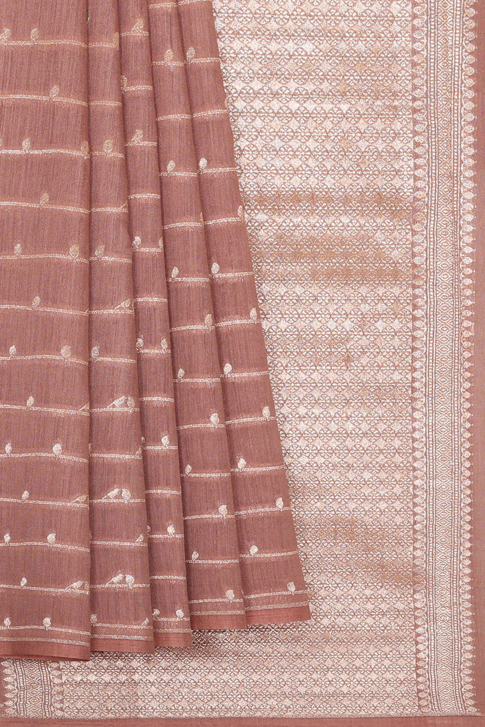 Image of Light Brown Silk Saree