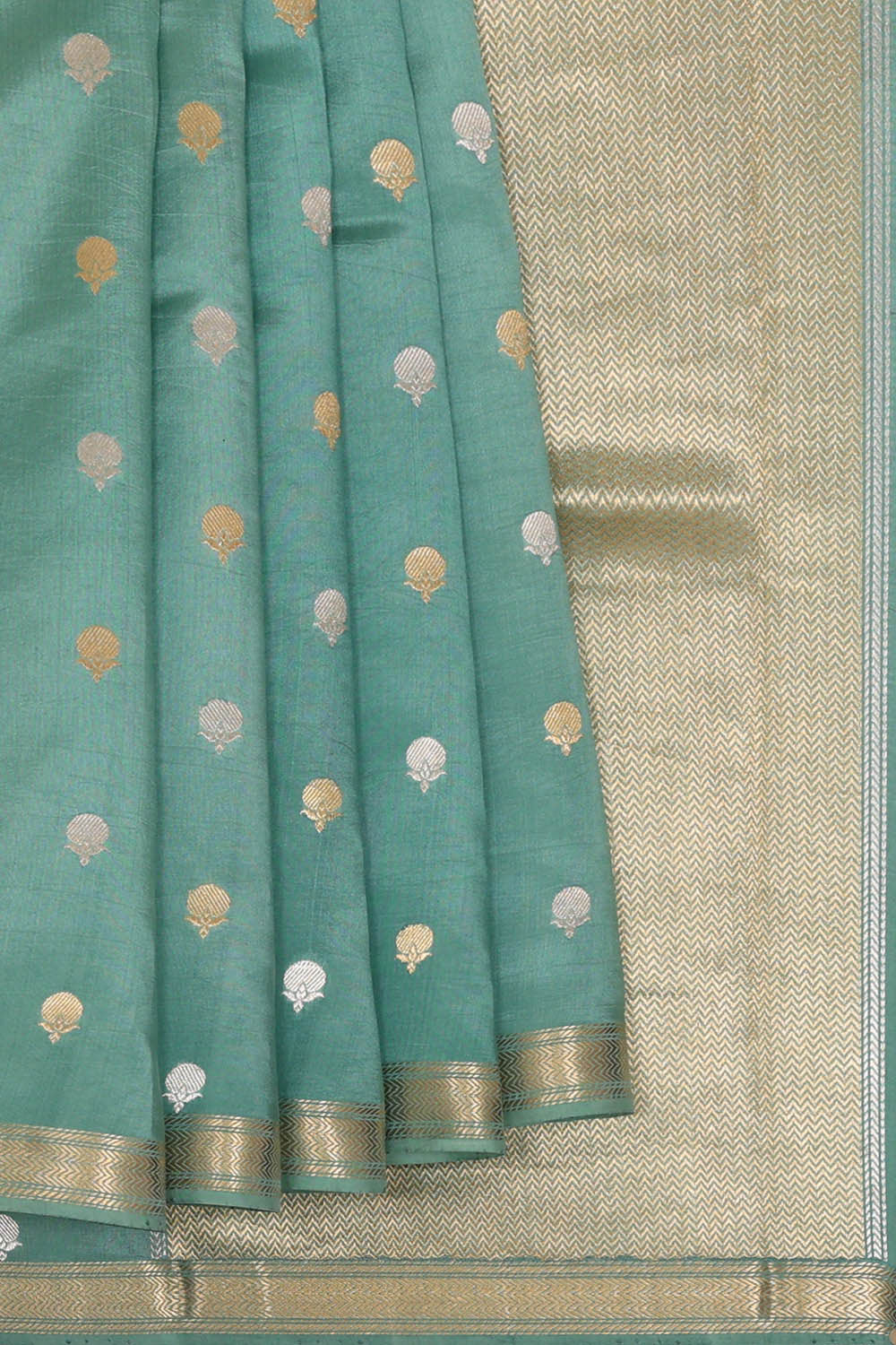 Dull Green Silk Saree