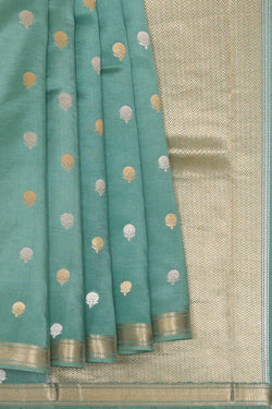 Image of Dull Green Silk Saree