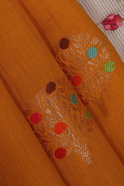 Image of Mustard Yellow Silk Saree