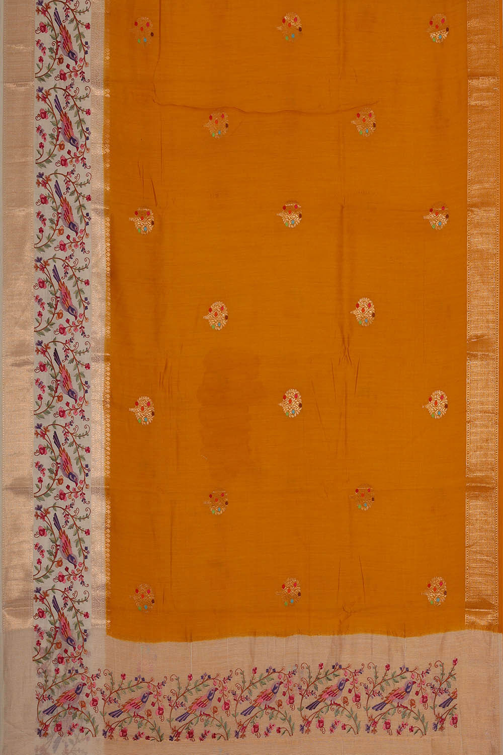 Mustard Yellow Silk Saree