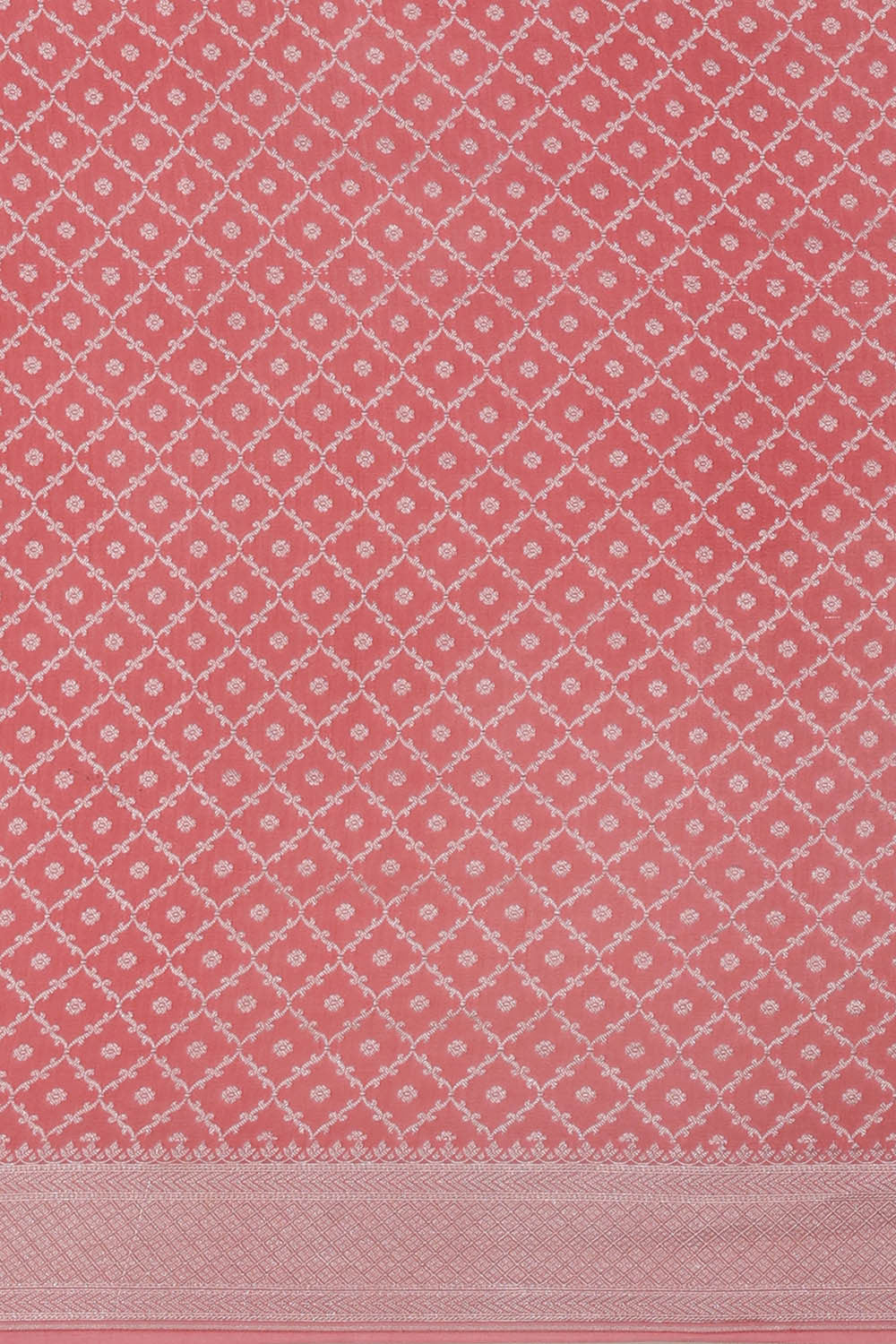 Image of Banarasi Crepe Peach Pink Saree