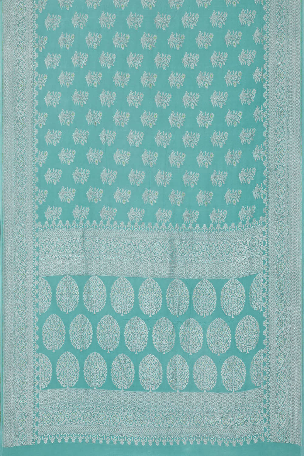 Image of Banarasi Crepe Sea Blue Saree