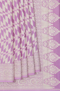 Image of Banarasi Crepe Lavender Pink Saree