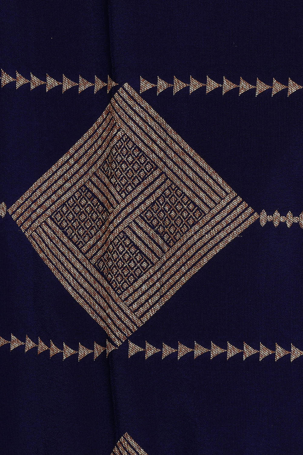 Image of Banarasi Crepe Navy Blue Saree