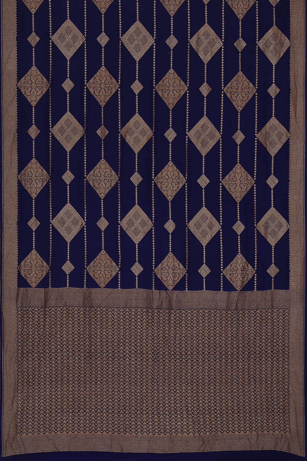 Image of Banarasi Crepe Navy Blue Saree