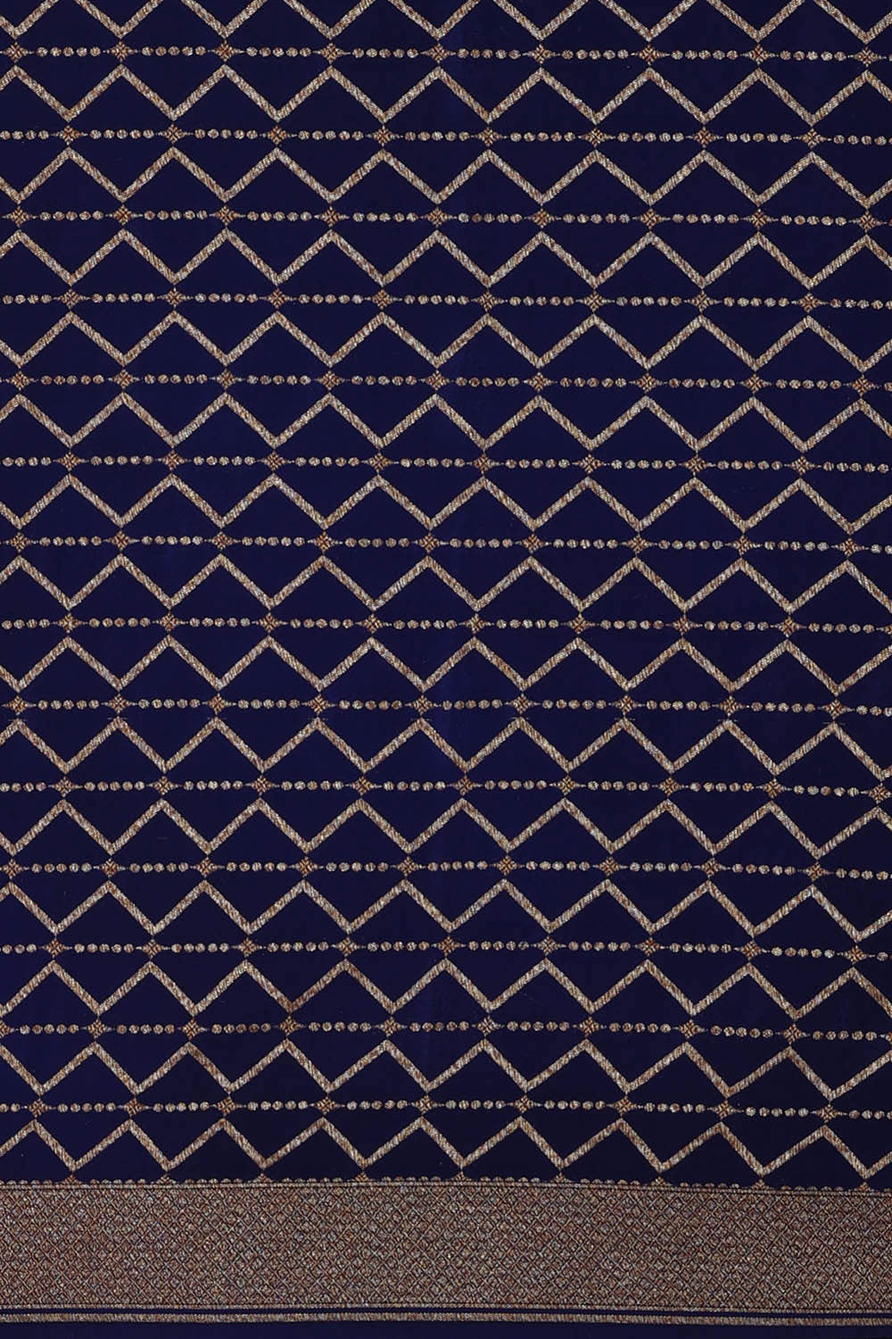 Image of Banarasi Crepe Navy Blue Saree