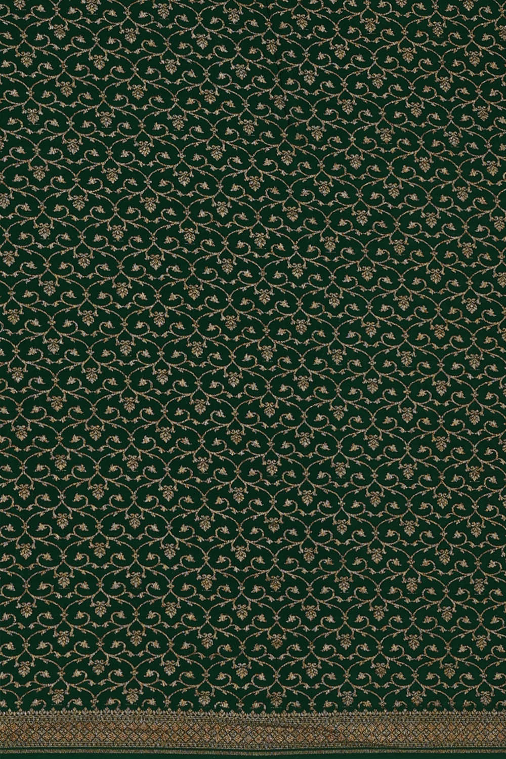 Image of Banarasi Crepe Bottle Green Saree