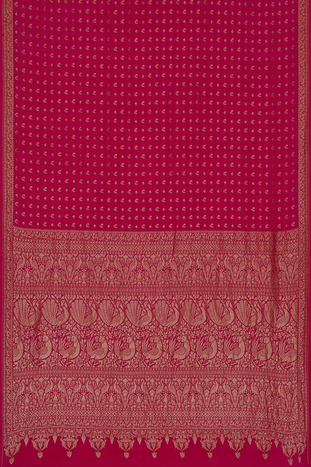 Banarasi Crepe Rani Pink Saree