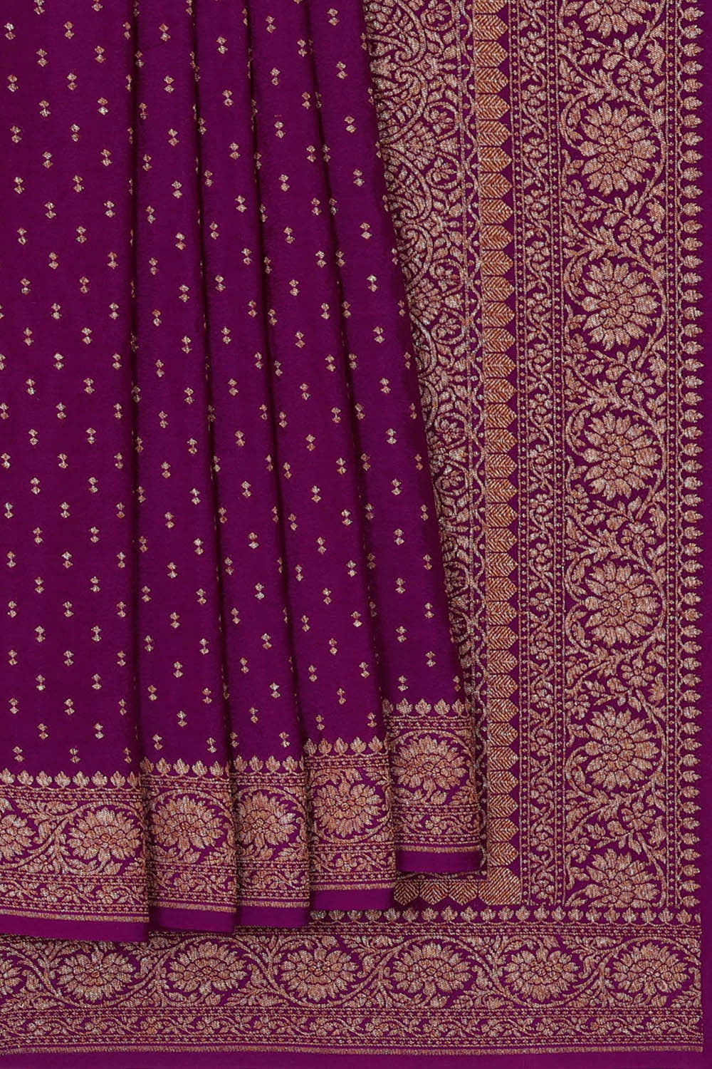 Banarasi Crepe Deep Wine Saree