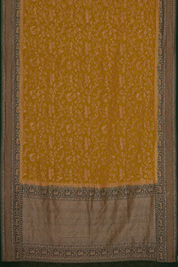Image of Banarasi Georgette Dark Mustard Yellow Saree