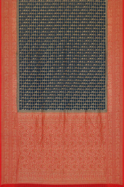 Image of Banarasi Georgette Dark Peacock Blue Saree