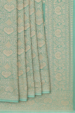 Image of Banarasi Georgette Light Sea Green Saree