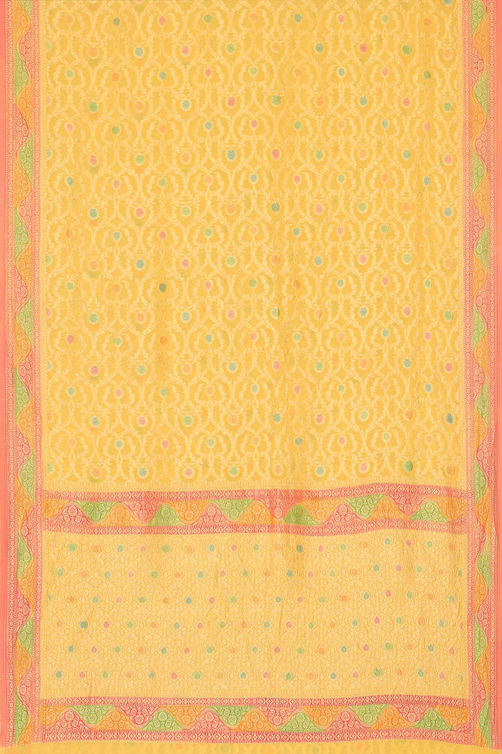 Banarasi Georgette Yellow Saree