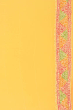 Image of Banarasi Georgette Yellow Saree