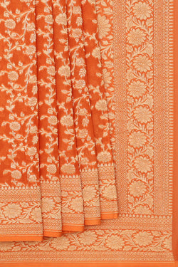 Image of Banarasi Georgette Dark Peach Saree